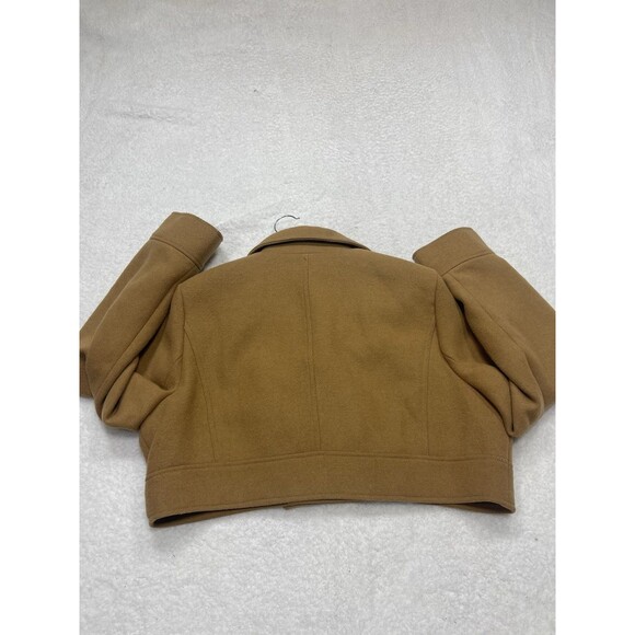 Anthropologie Maeve Ultra Cropped Trench Coat Honey Preppy Retro Size XL NWT - Picture 7 of 10